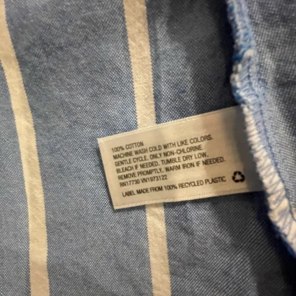 A New Day Striped 100% Cotton Chambray Dress XS FREE SHIP - Picture 4 of 5